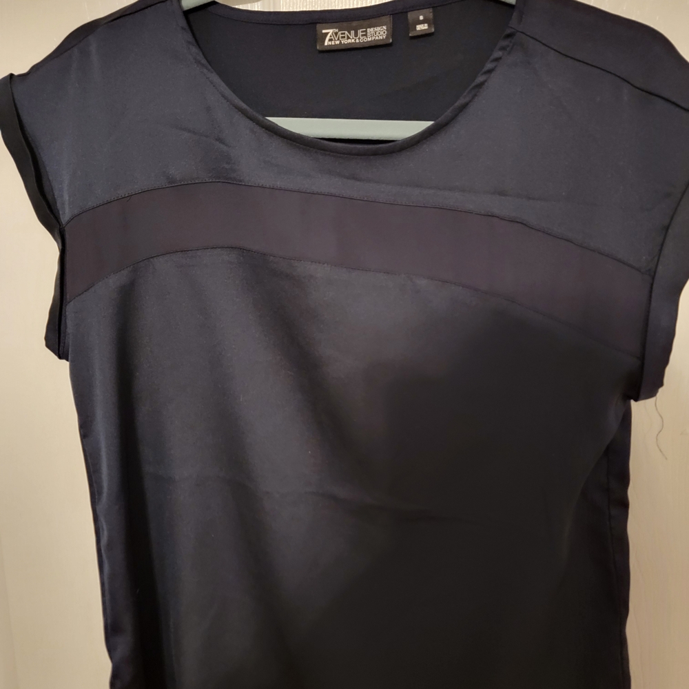 New York & Company Midnight Blue Blouse